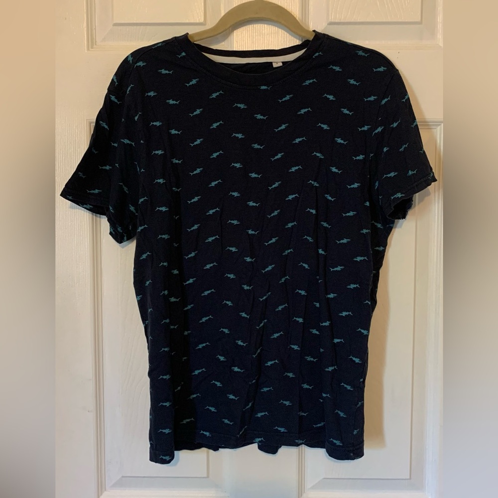 Women's Navy Shark Pattern Tee